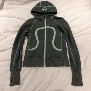 Lululemon Mint Green and Black Scuba Hoodie